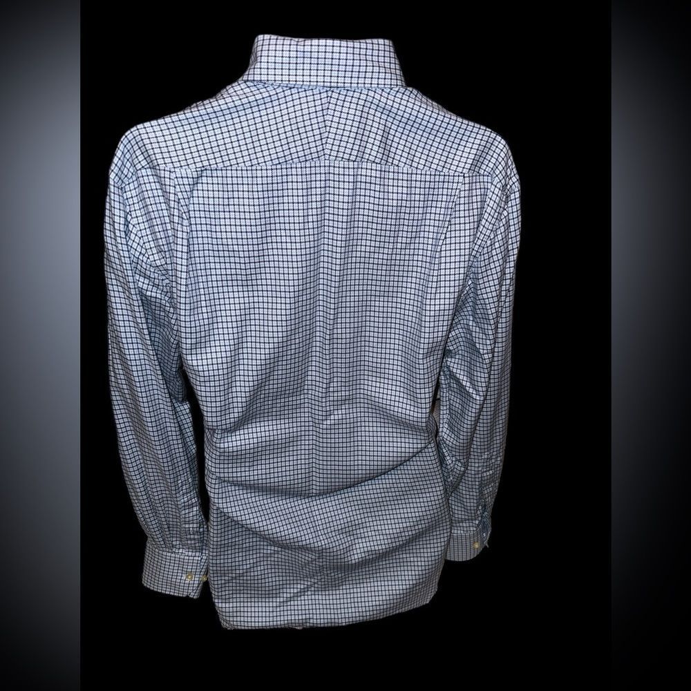 Peter Millar Blue Mens Size Large Striped Button‎ Up Long Sleeve Greens Masters - Picture 4 of 11